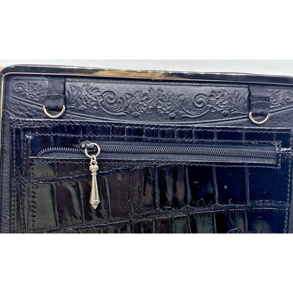 Brighton Black Leather Small Organizer Checkbook Bag Wallet Clutch 7.5 x 4.5” - Picture 13 of 16